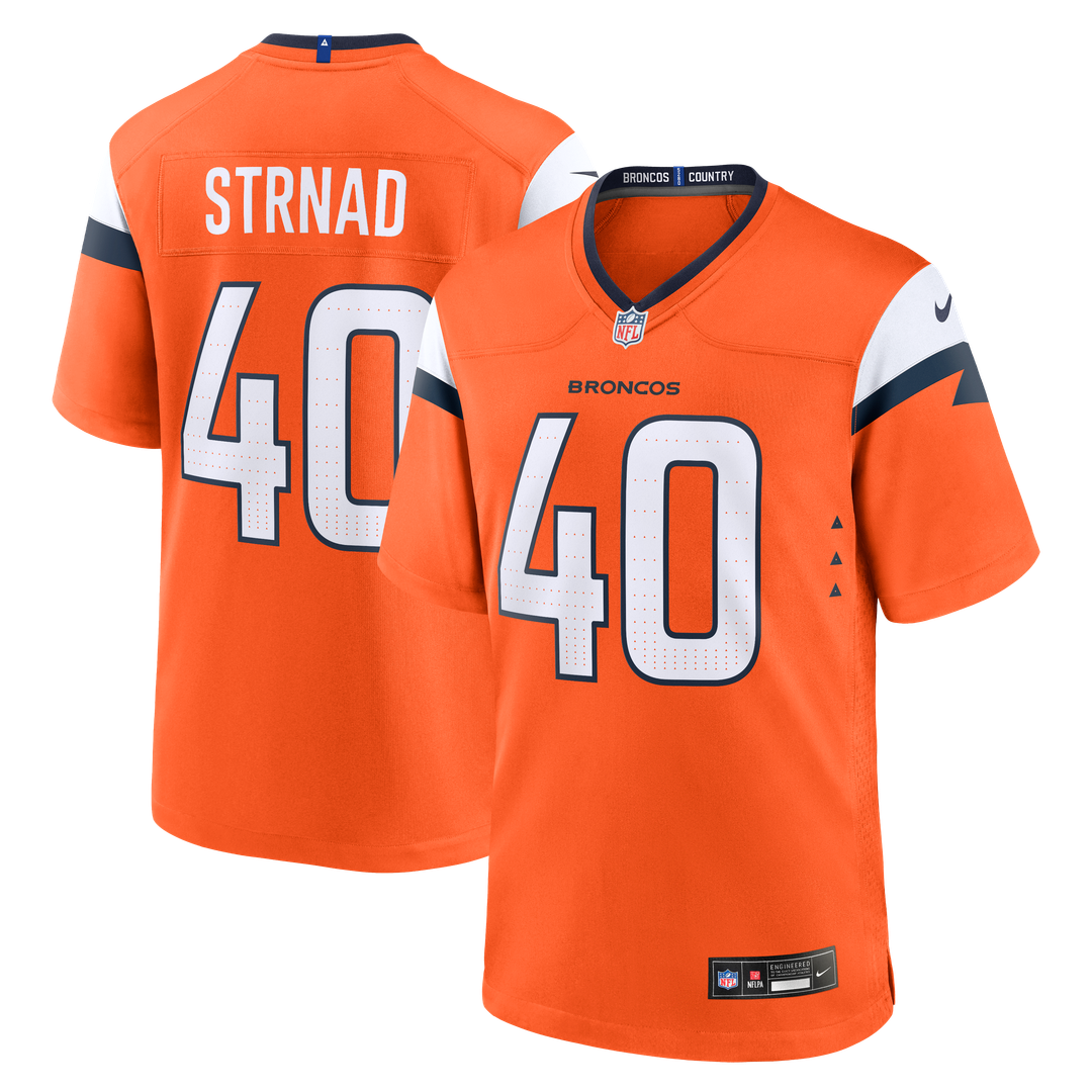 Justin Strnad Denver Broncos Game Jersey - Orange