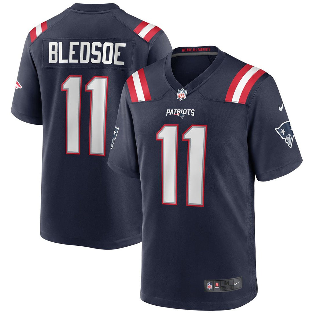Drew Bledsoe New England Patriots Game Jersey - Navy