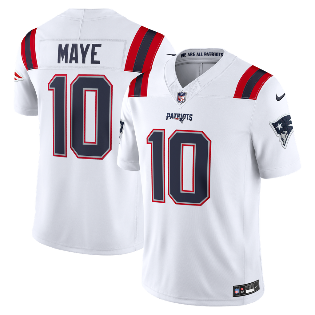 Drake Maye New England Patriots Vapor F.U.S.E. Stitched Limited Jersey - White