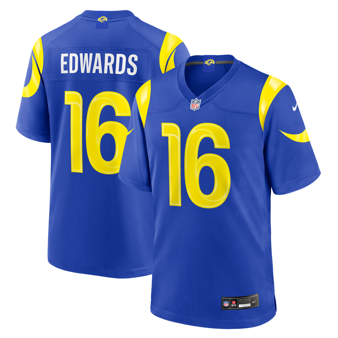 Tru Edwards Los Angeles Rams Game Jersey - Royal Blue