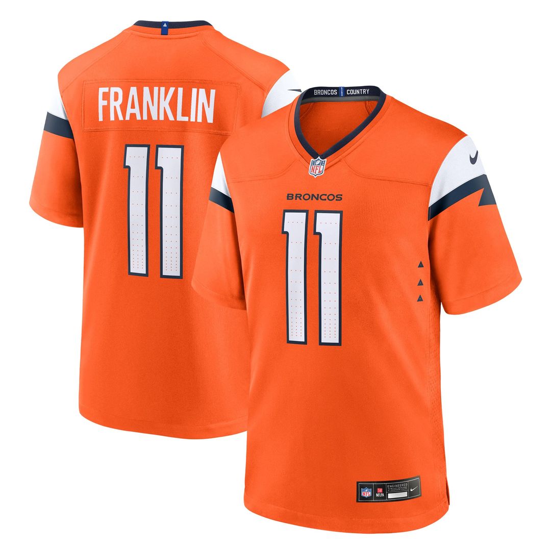 Troy Franklin Denver Broncos Game Jersey - Orange