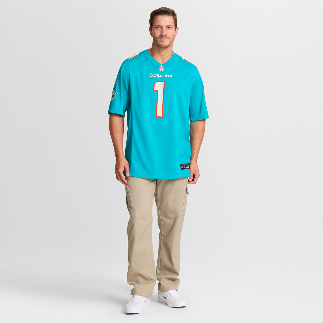 Chris Johnson Miami Dolphins Game Jersey - Aqua