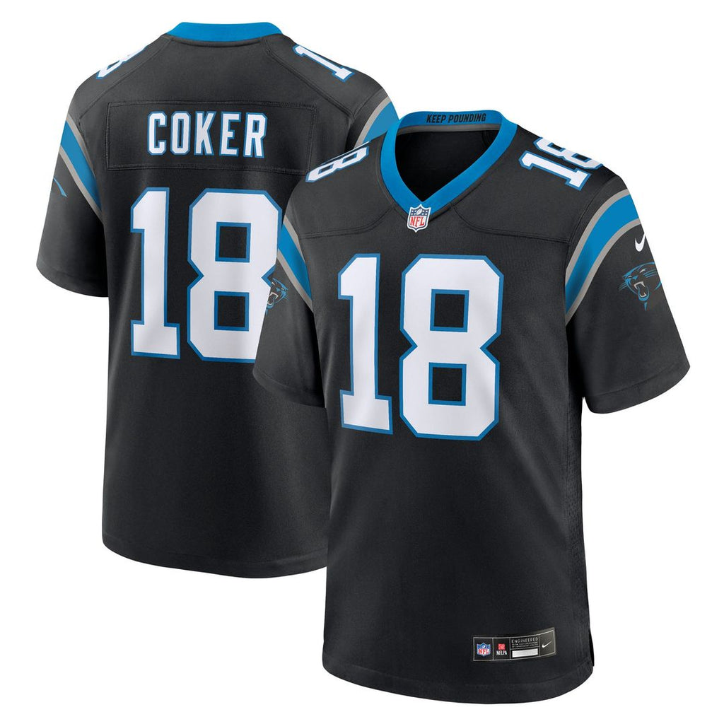 Jalen Coker Carolina Panthers Game Jersey - Black