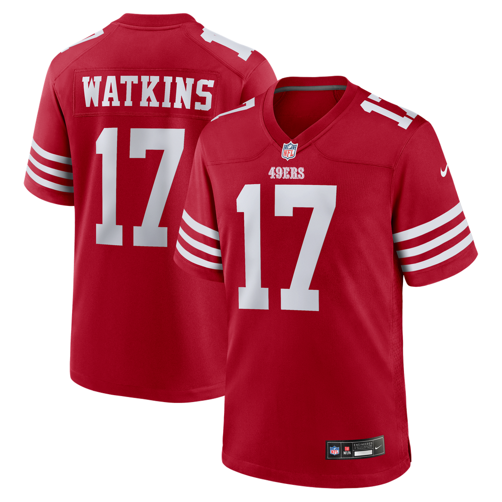 Jordan Watkins San Francisco 49ers Game Jersey - Scarlet
