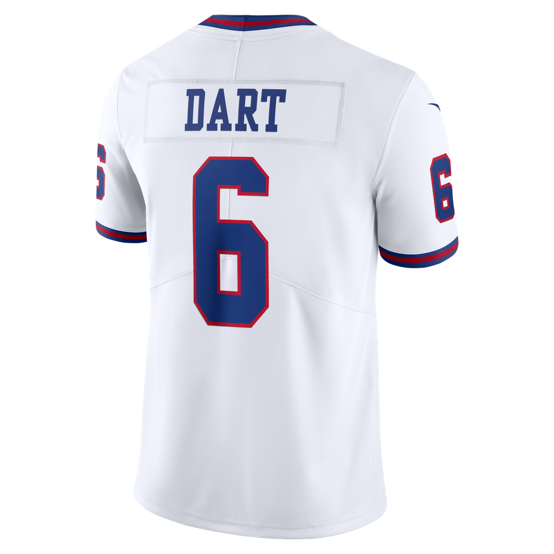 Jaxson Dart New York Giants Vintage White Vapor Untouchable Stitched Limited Jersey - White