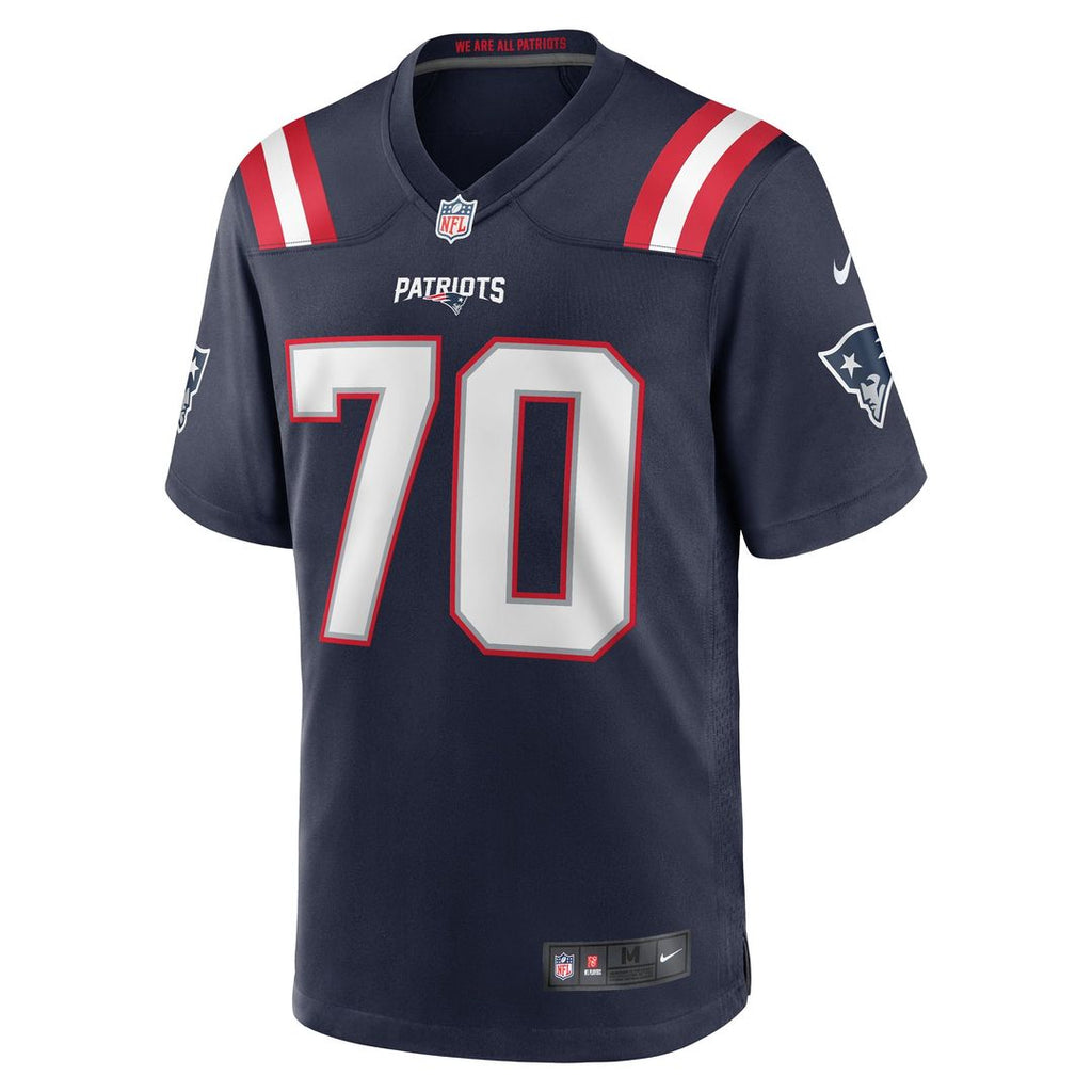 Caedan Wallace New England Patriots Game Jersey - Navy