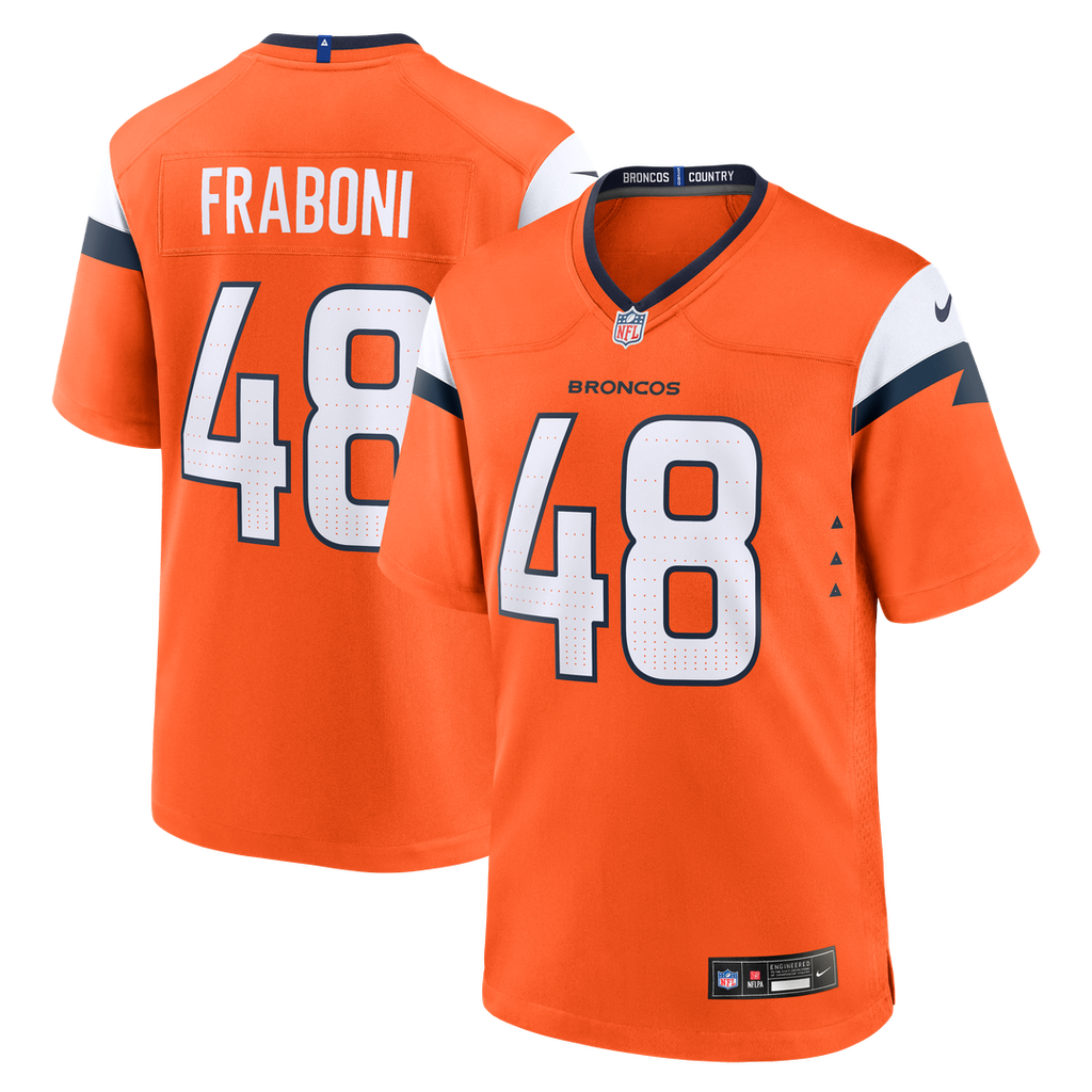 Mitchell Fraboni Denver Broncos Game Jersey - Orange