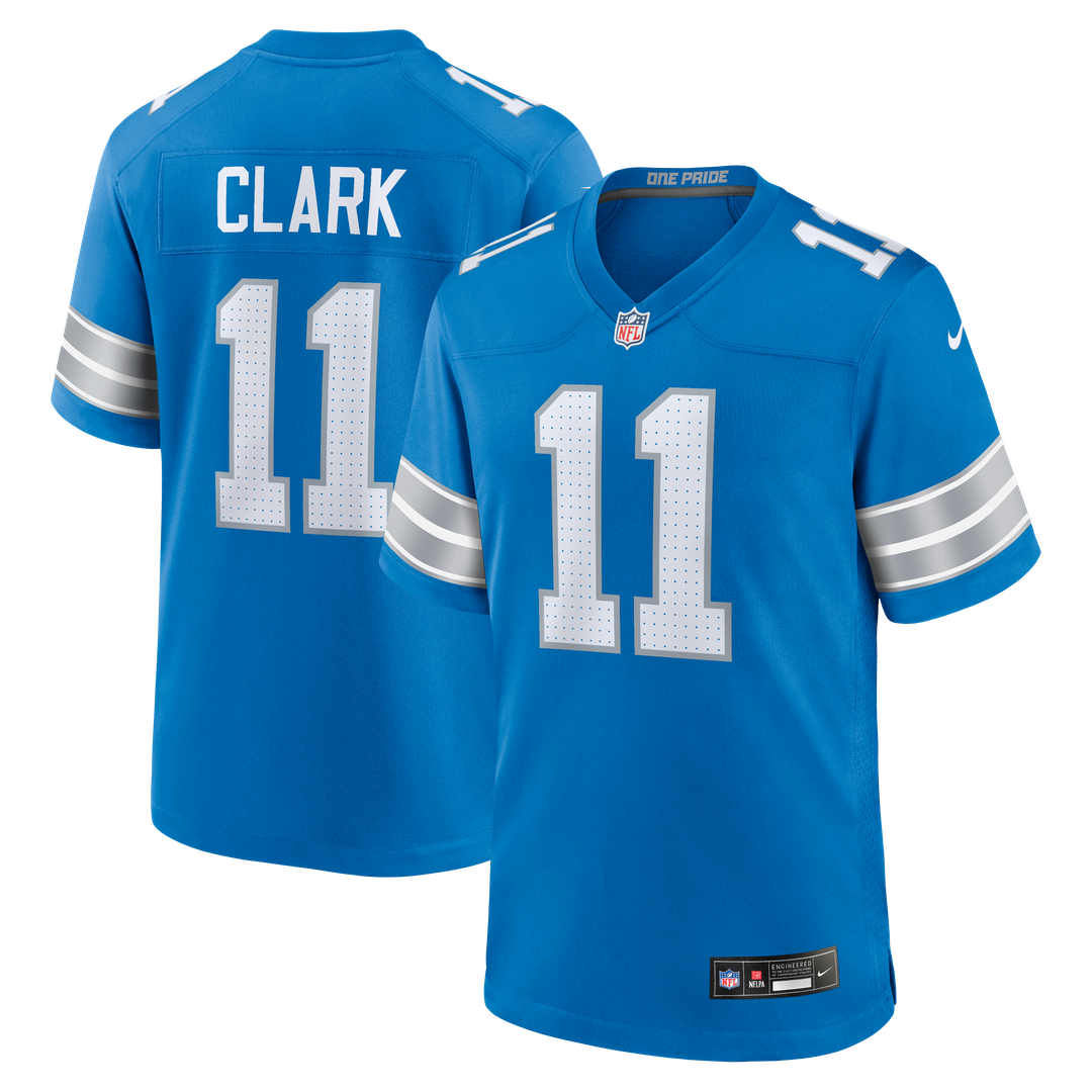 Damone Clark Detroit Lions Game Jersey - Blue