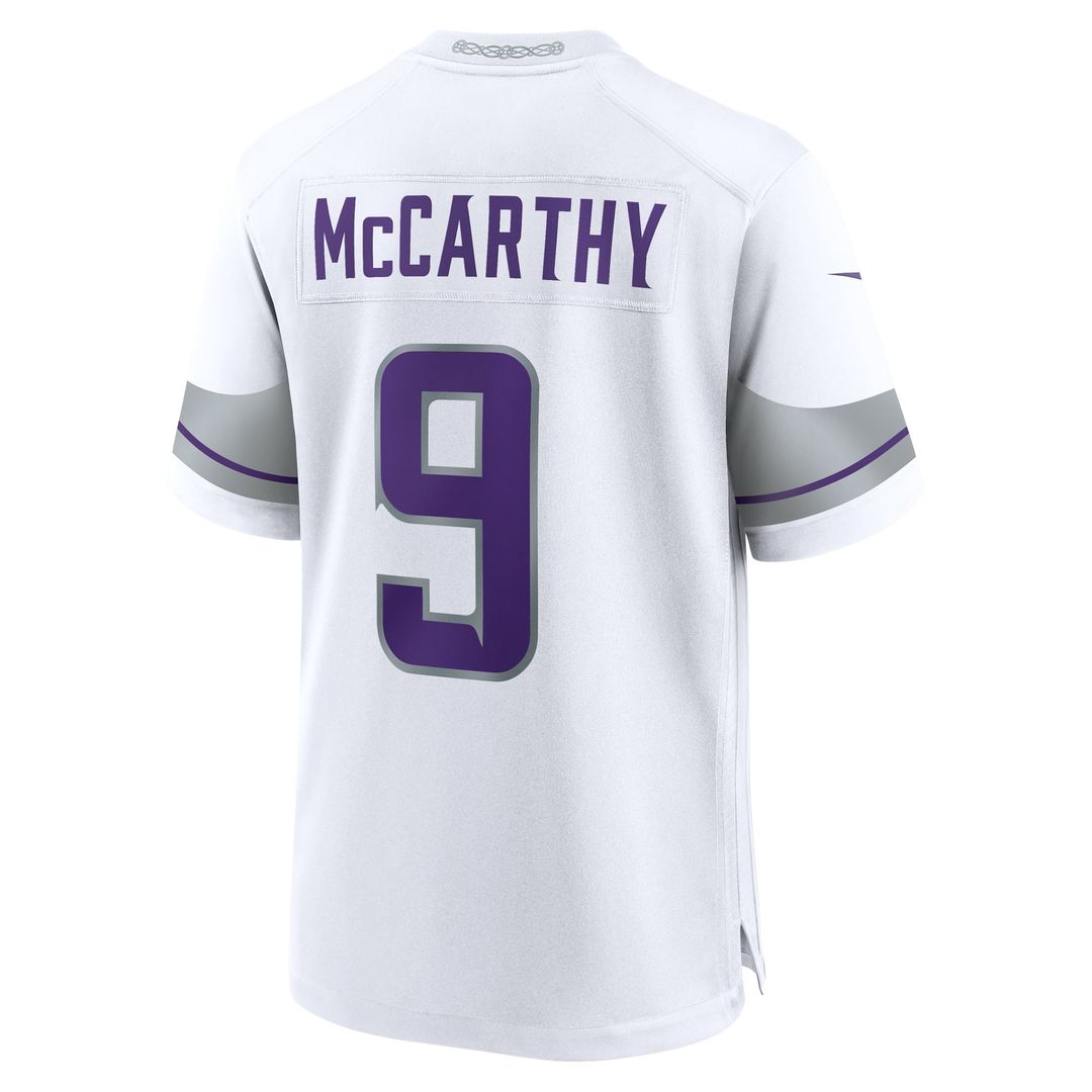 J.J. McCarthy Minnesota Vikings Alternate Game Jersey - White