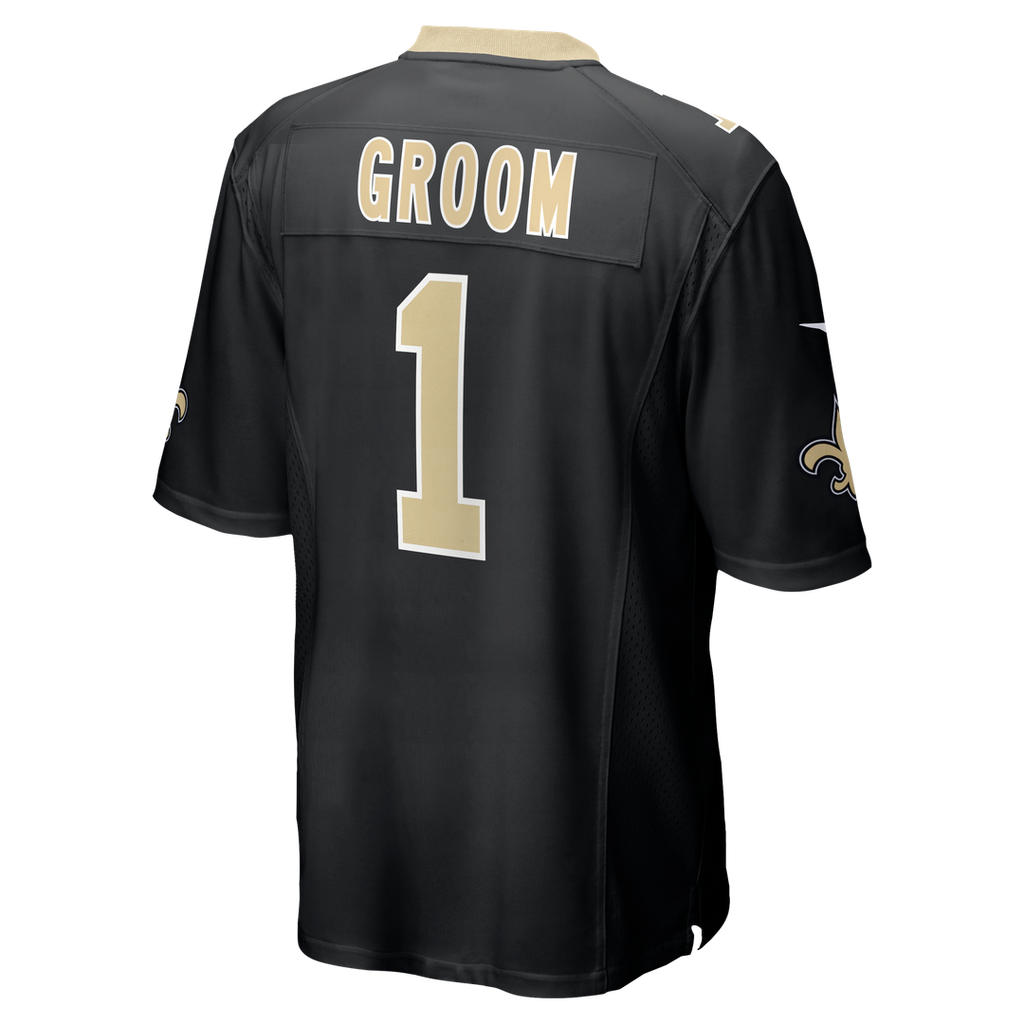 Number 1 Groom New Orleans Saints Game Jersey - Black