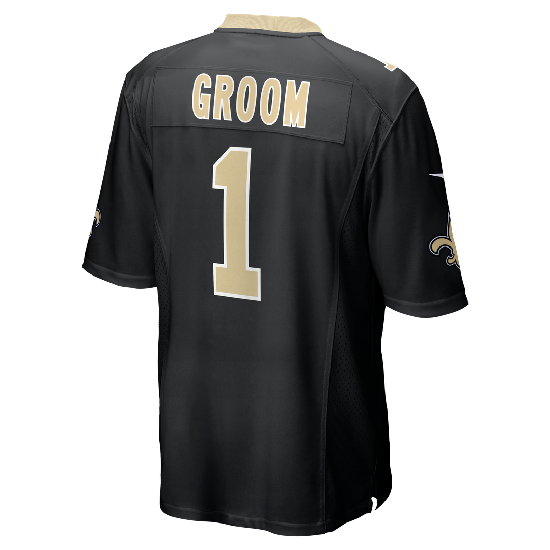 Number 1 Groom New Orleans Saints Game Jersey - Black