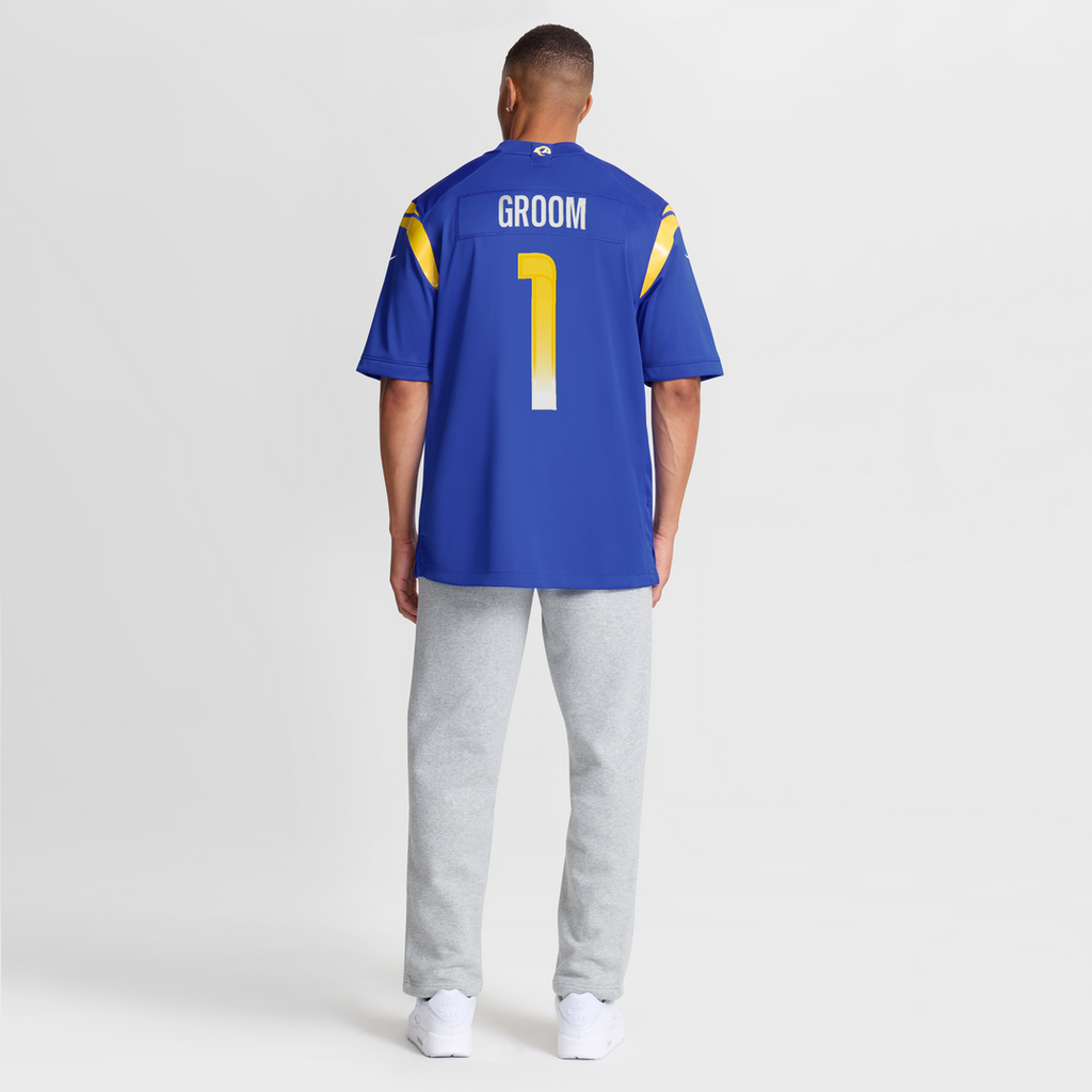 Number 1 Groom Los Angeles Rams Game Jersey - Royal Blue