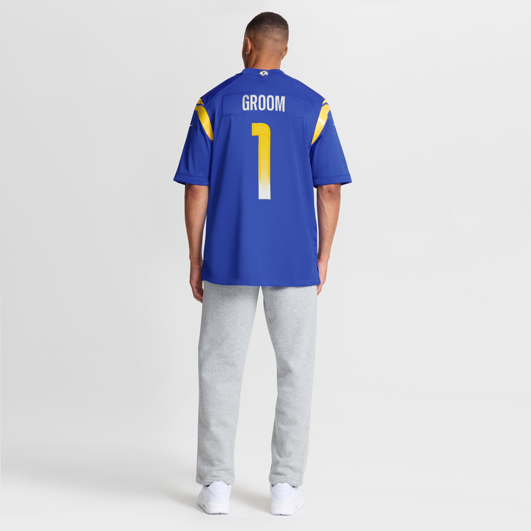 Number 1 Groom Los Angeles Rams Game Jersey - Royal Blue