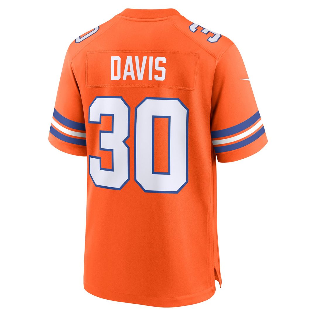 Terrell Davis Denver Broncos Alternate Game Jersey - Orange