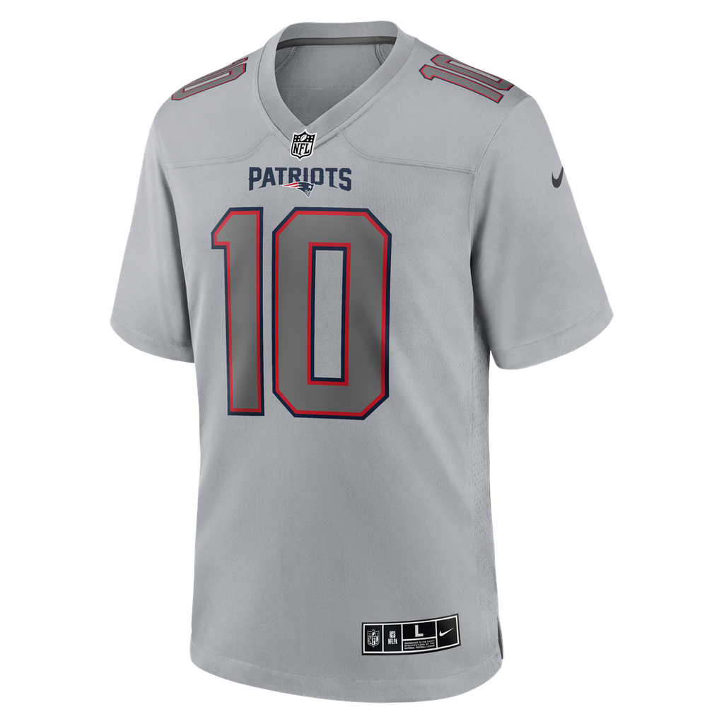 Drake Maye New England Patriots Atmosphere Fashion Game Jersey - Gray