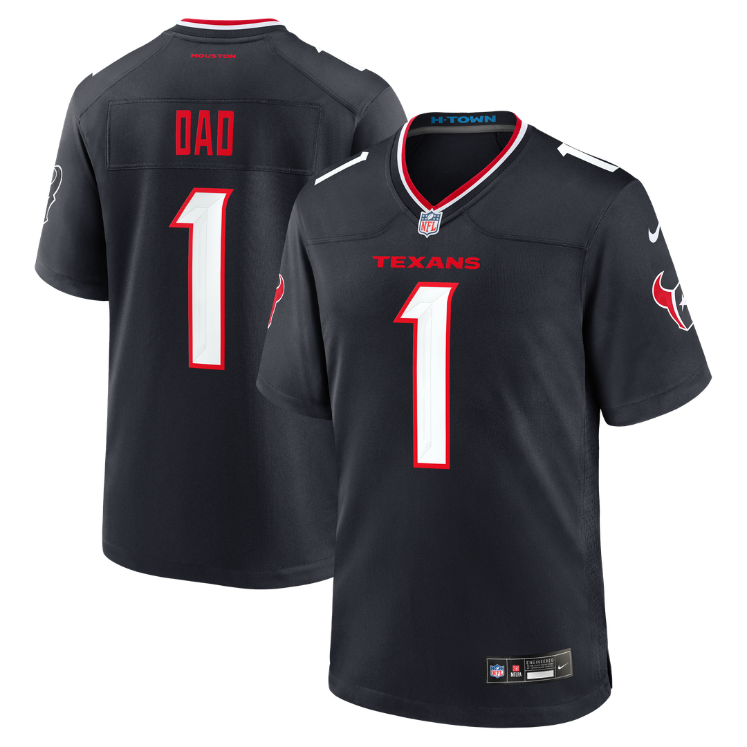 Houston Texans #1 Dad Game Jersey - Navy
