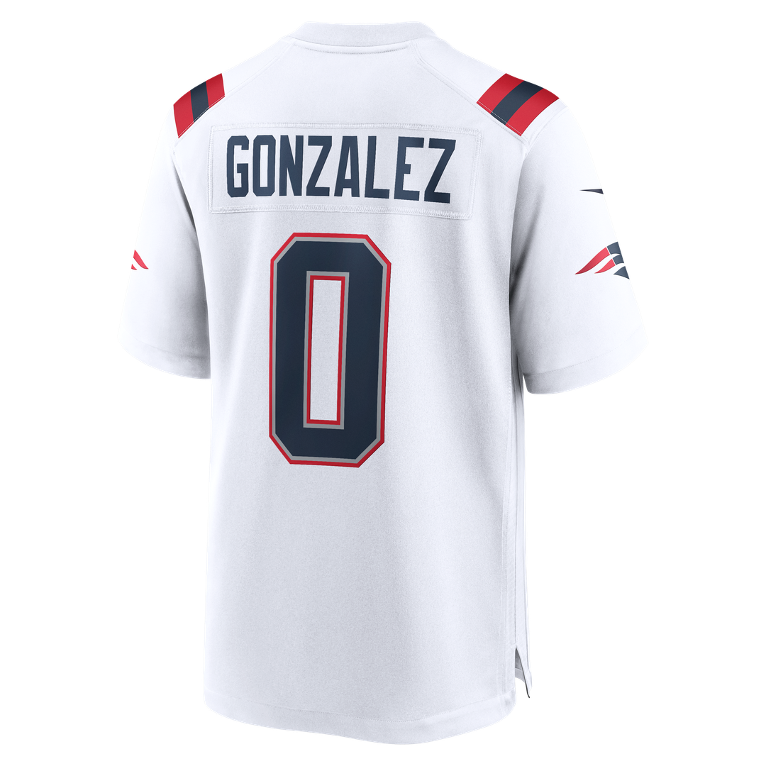 Christian Gonzalez New England Patriots Game Jersey - White