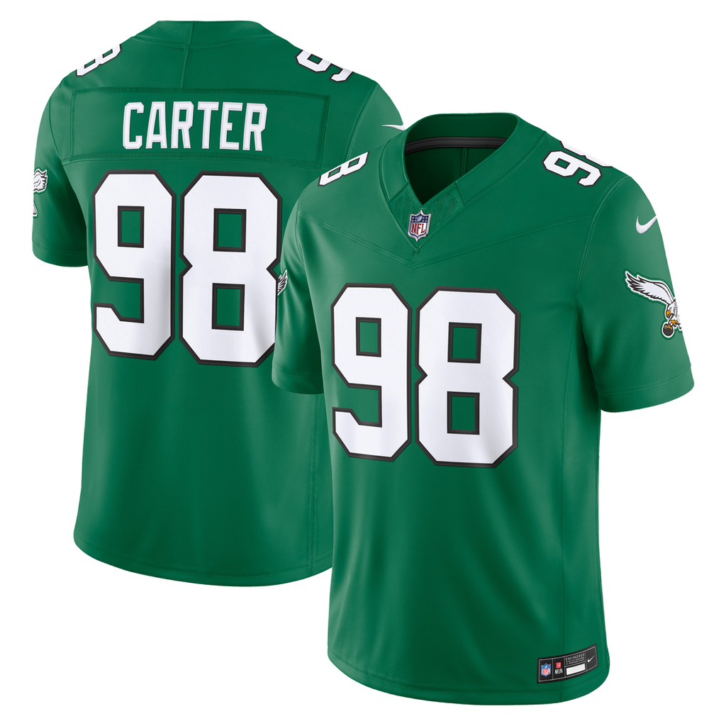 Jalen Carter Philadelphia Eagles Alternate Vapor F.U.S.E. Stitched Limited Jersey - Kelly Green