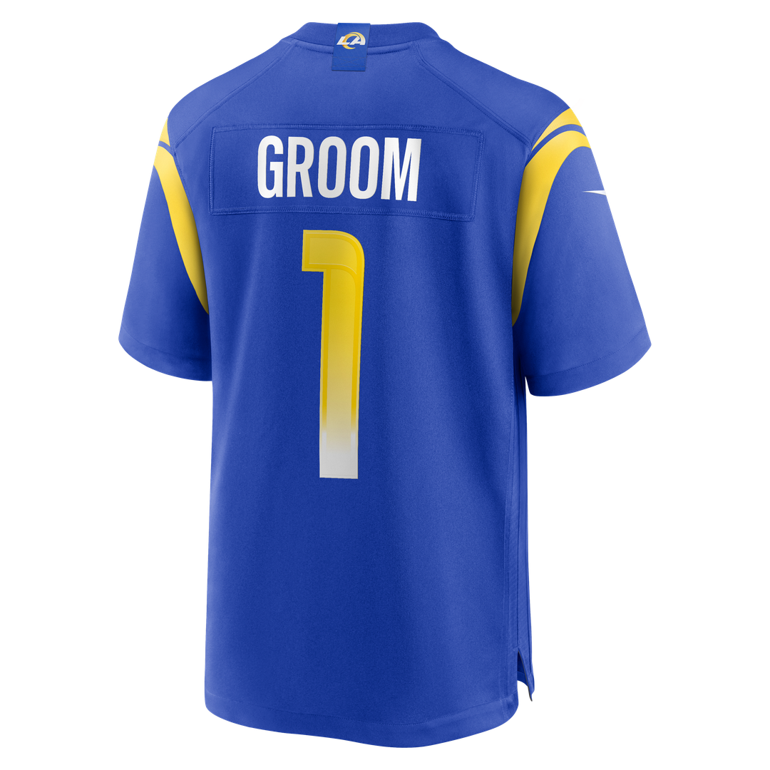 Number 1 Groom Los Angeles Rams Game Jersey - Royal Blue