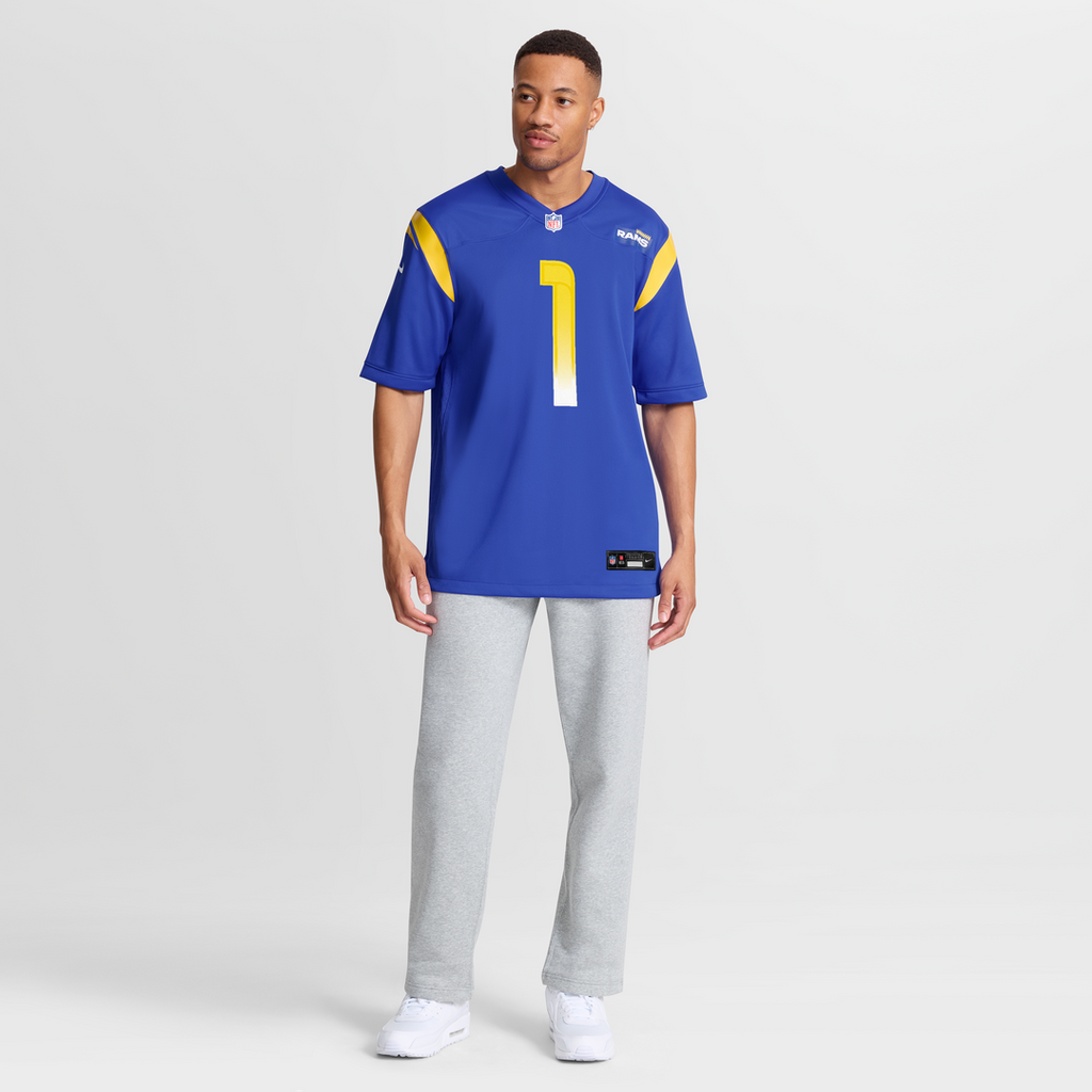 Number 1 Dad Los Angeles Rams Game Jersey - Royal Blue