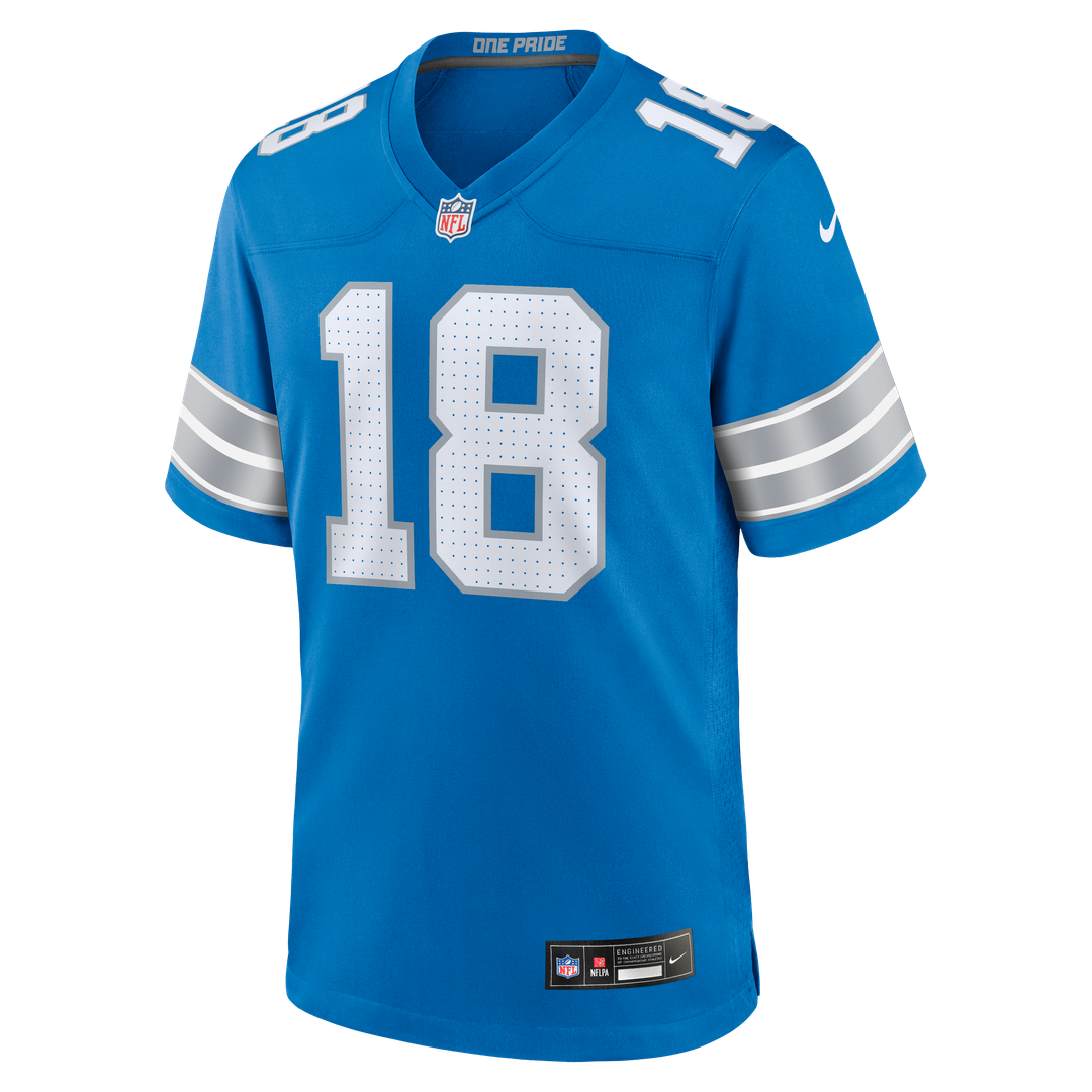 Isaac TeSlaa Detroit Lions Game Jersey - Blue
