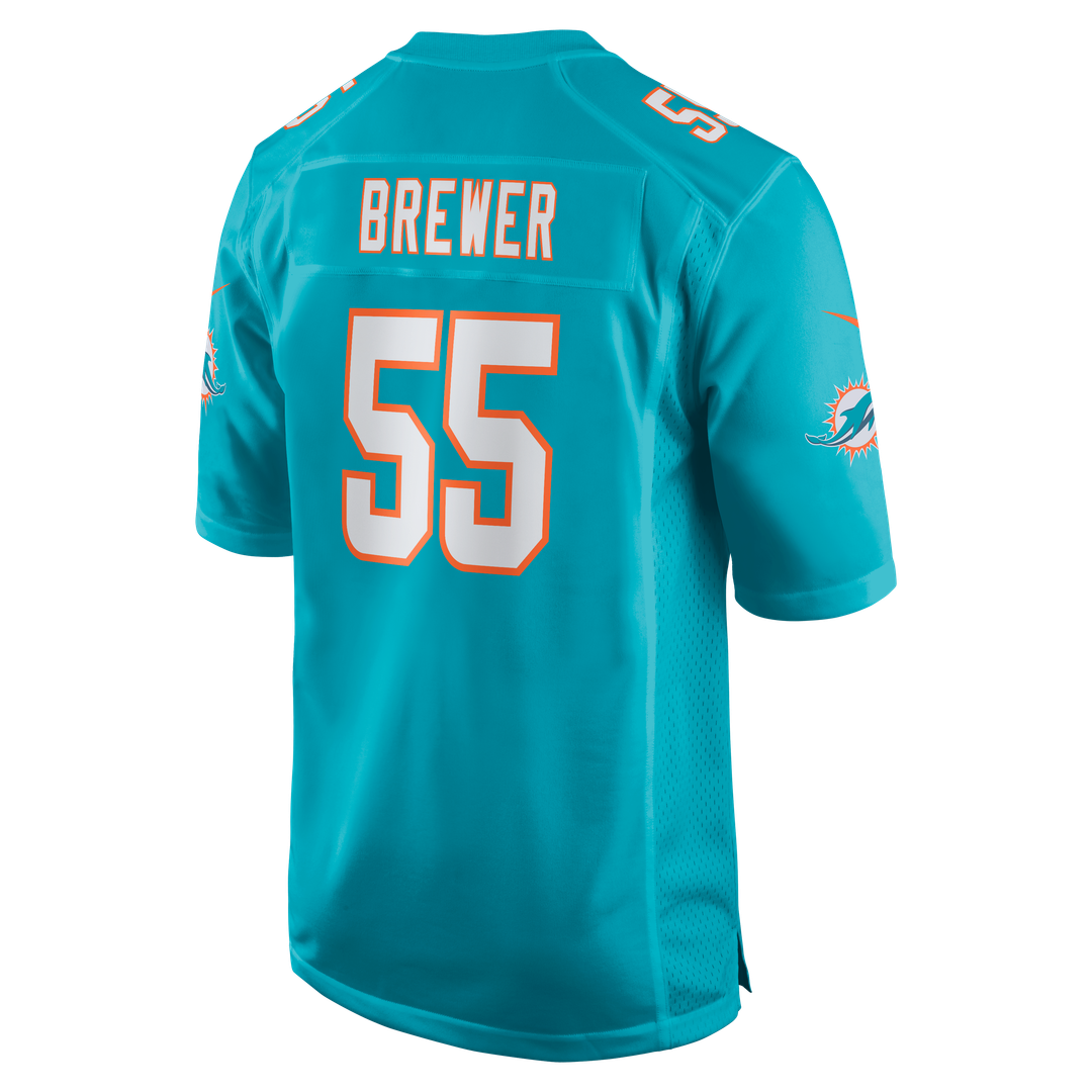 Aaron Brewer Miami Dolphins Game Jersey - Aqua