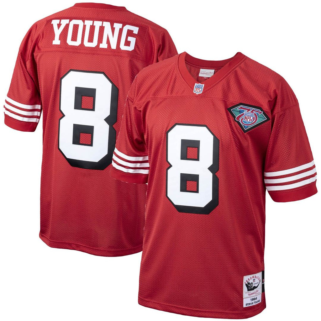 Steve Young San Francisco 49ers 1994 Authentic Throwback Jersey - Scarlet