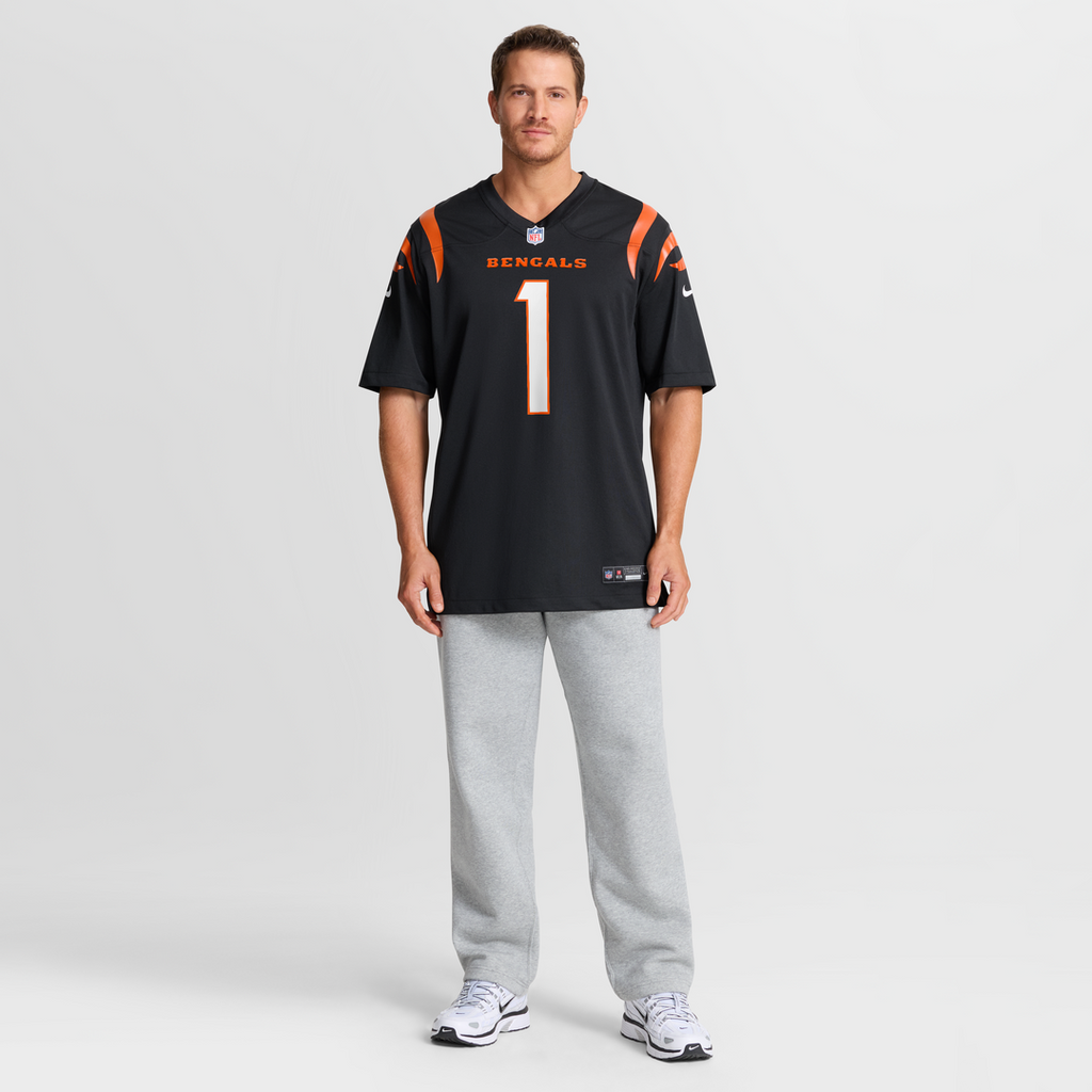Number 1 Groom Cincinnati Bengals Game Jersey - Black