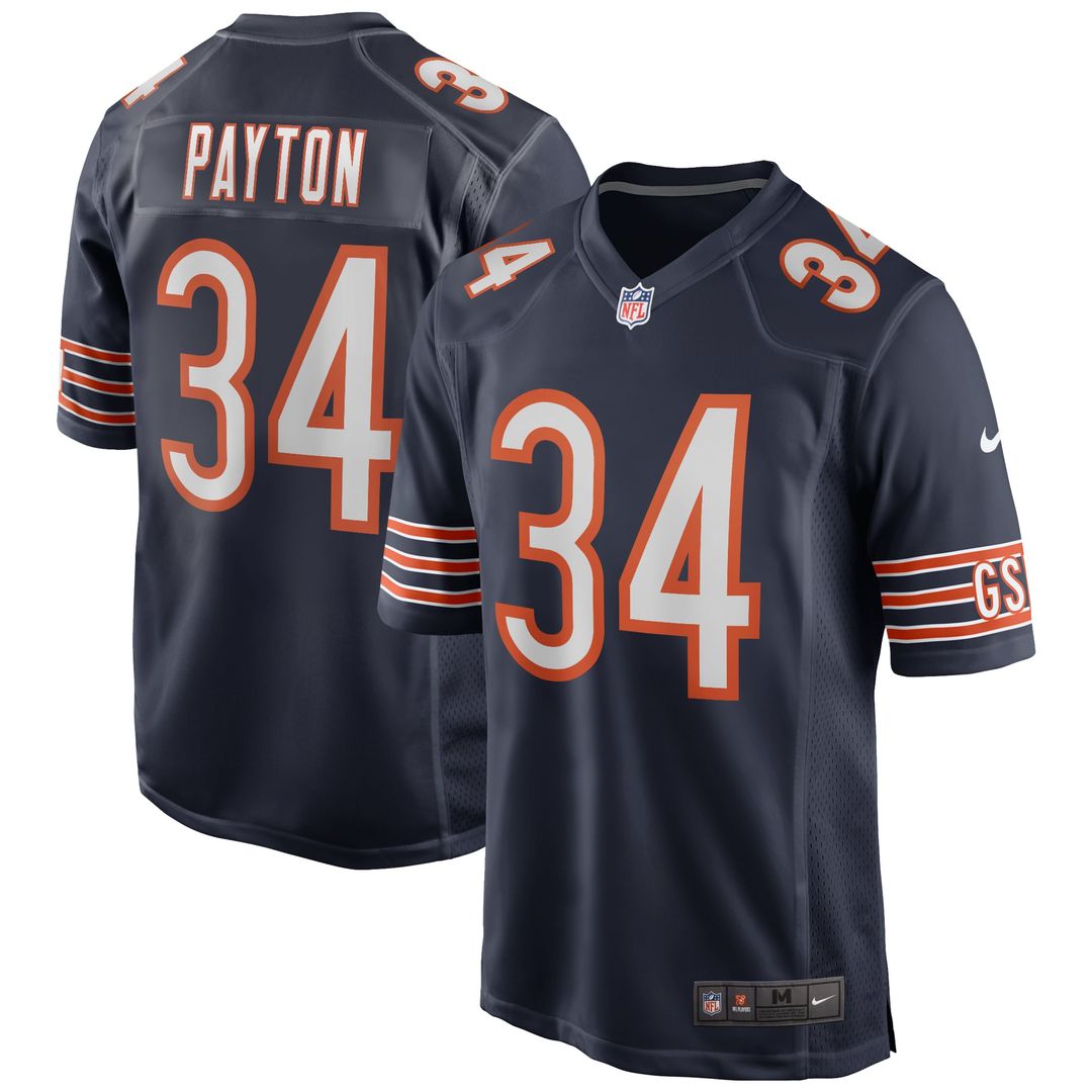 Walter Payton Chicago Bears Game Jersey - Navy