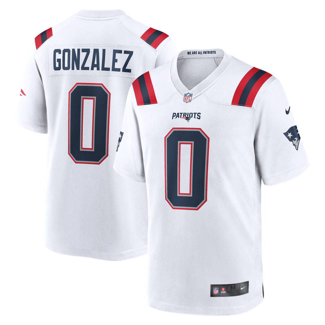 Christian Gonzalez New England Patriots Game Jersey - White