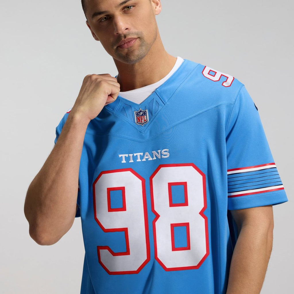 Jeffery Simmons Tennessee Titans Vapor F.U.S.E. Stitched Limited Jersey - Light Blue