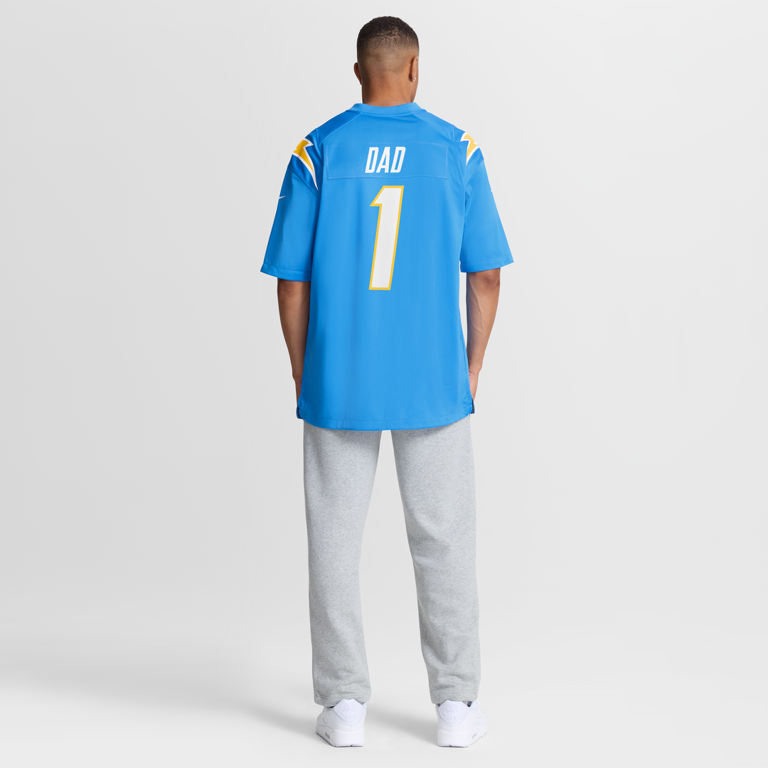 Number 1 Dad Los Angeles Chargers Game Jersey - Powder Blue