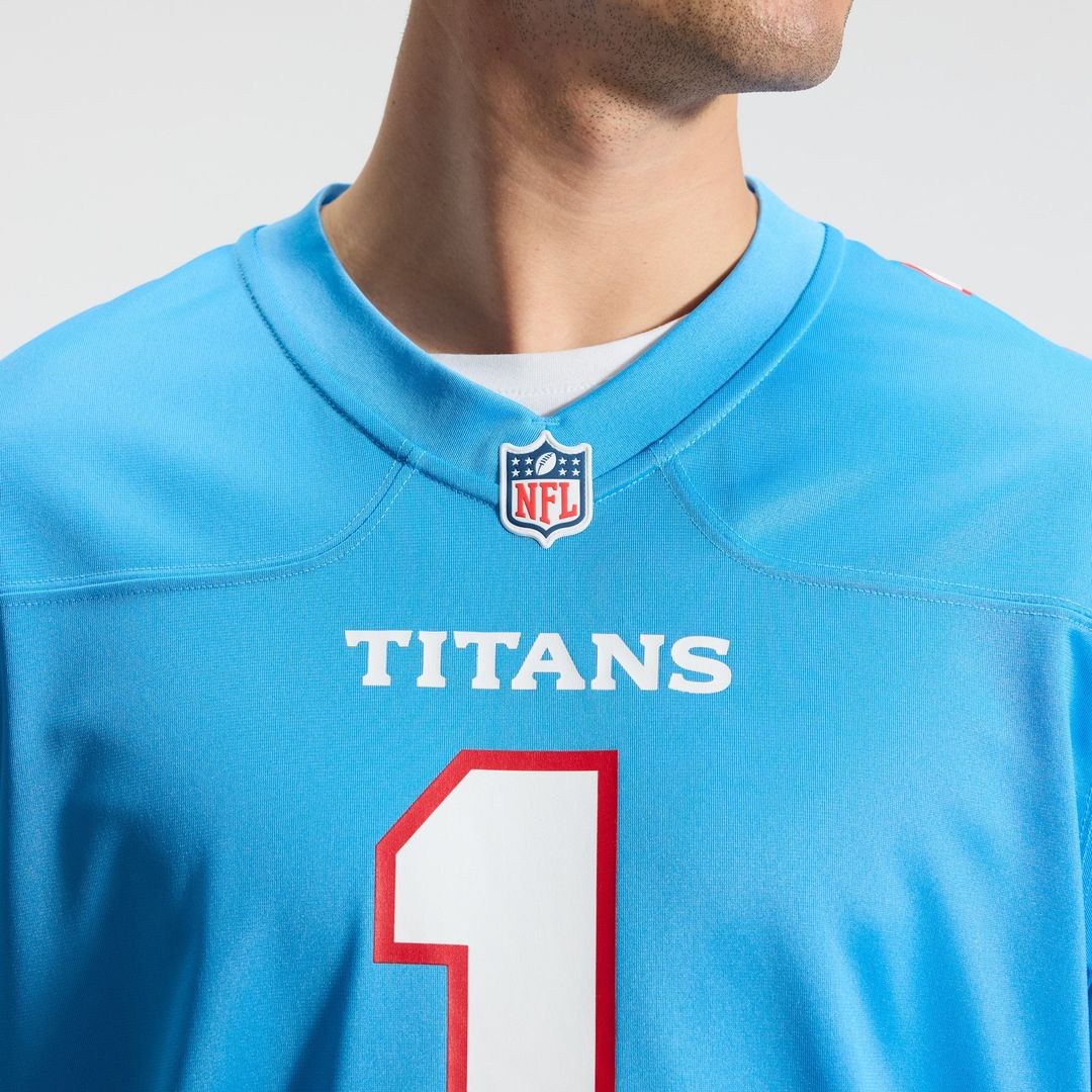 Cameron Ward Tennessee Titans Game Jersey - Light Blue