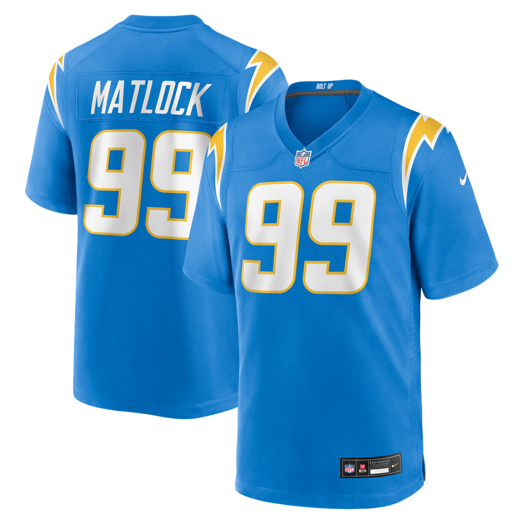 Scott Matlock Los Angeles Chargers Game Jersey - Powder Blue