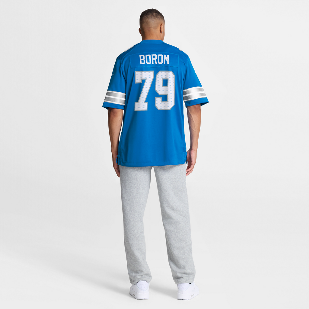 Larry Borom Detroit Lions Game Jersey - Blue
