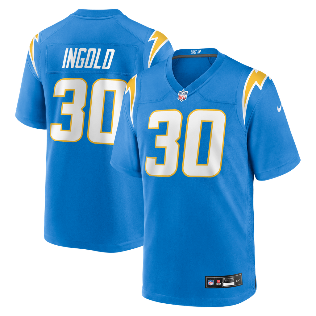 Alec Ingold Los Angeles Chargers Game Jersey - Powder Blue