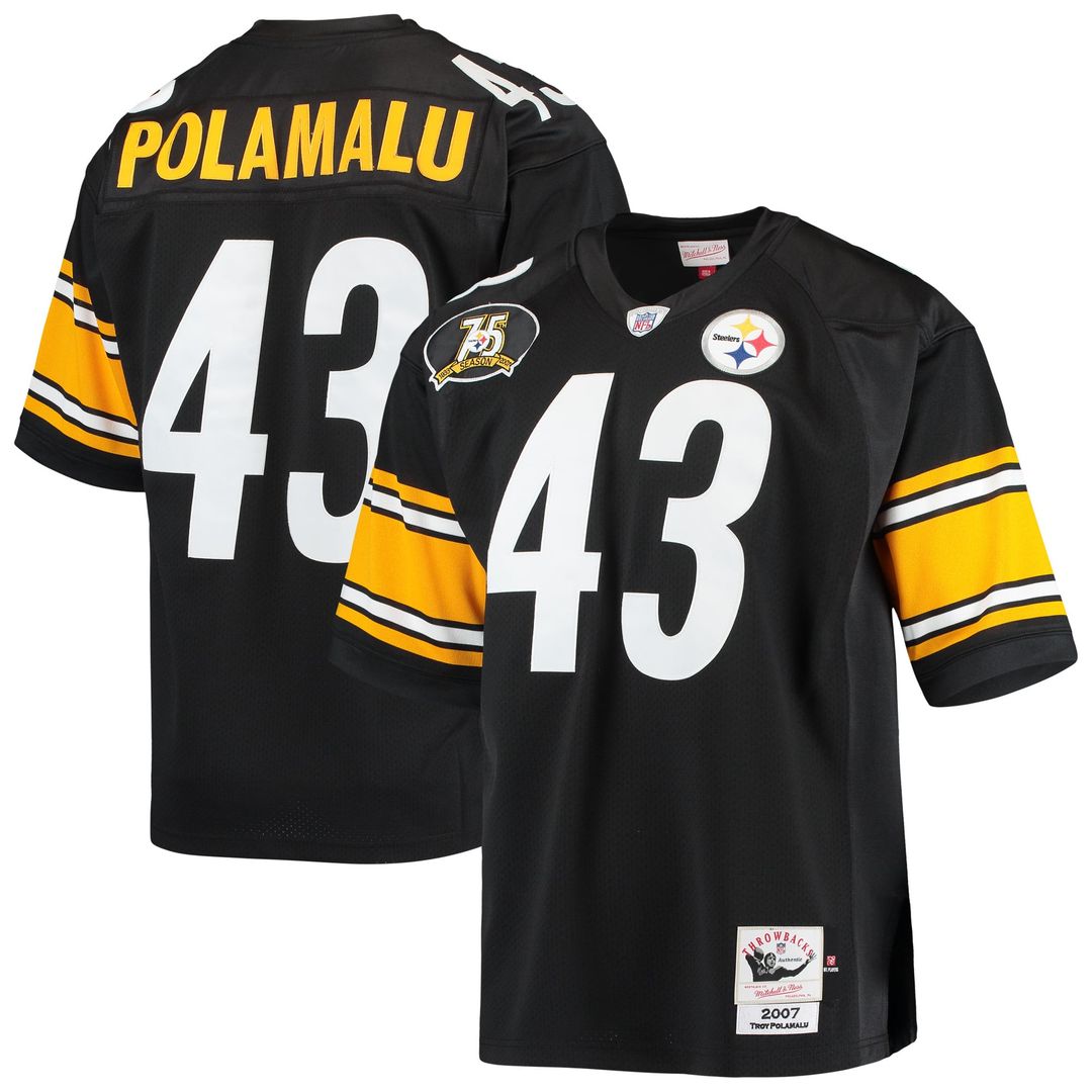 Troy Polamalu Pittsburgh Steelers 2007 Authentic Throwback Jersey - Black