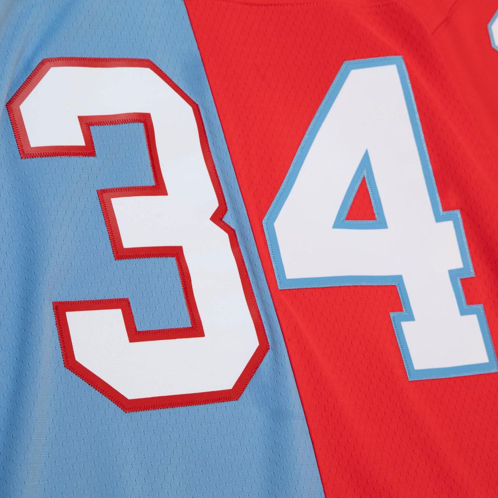 Earl Campbell Houston Oilers Gridiron Classics 1980 Split Legacy Replica Jersey - Red/Light Blue