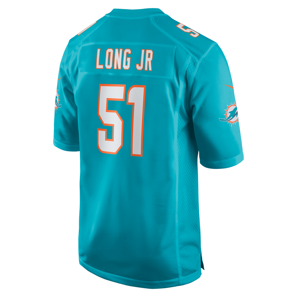 David Long Jr. Miami Dolphins Game Jersey - Aqua