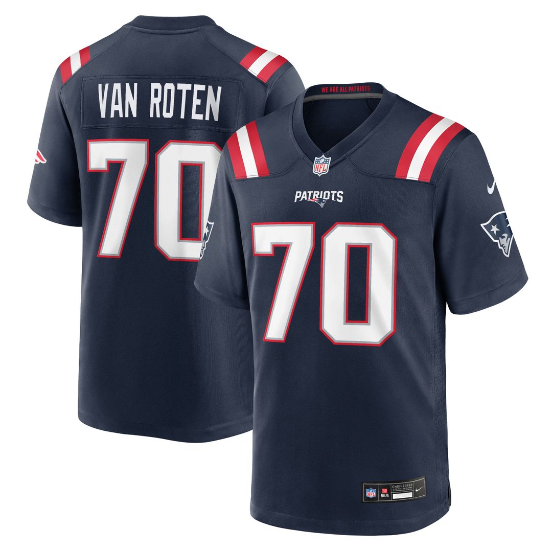 Greg Van Roten New England Patriots Game Jersey - Navy