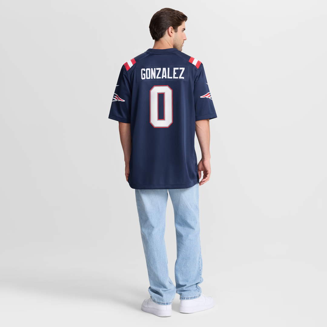 Christian Gonzalez New England Patriots Game Jersey - Navy