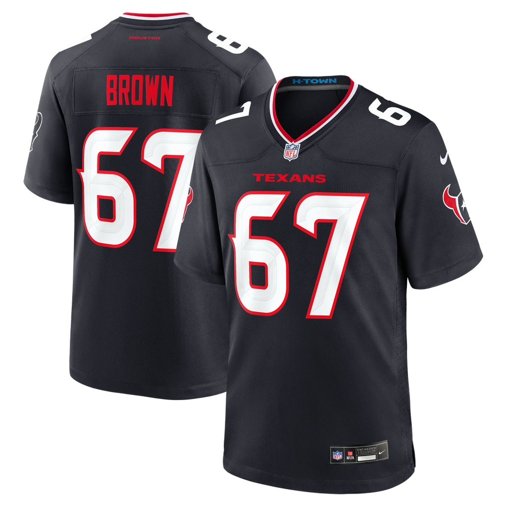 Evan Brown Houston Texans Game Jersey - Navy