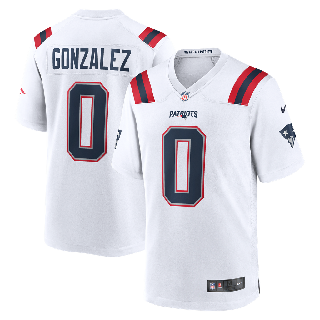 Christian Gonzalez New England Patriots Game Jersey - White