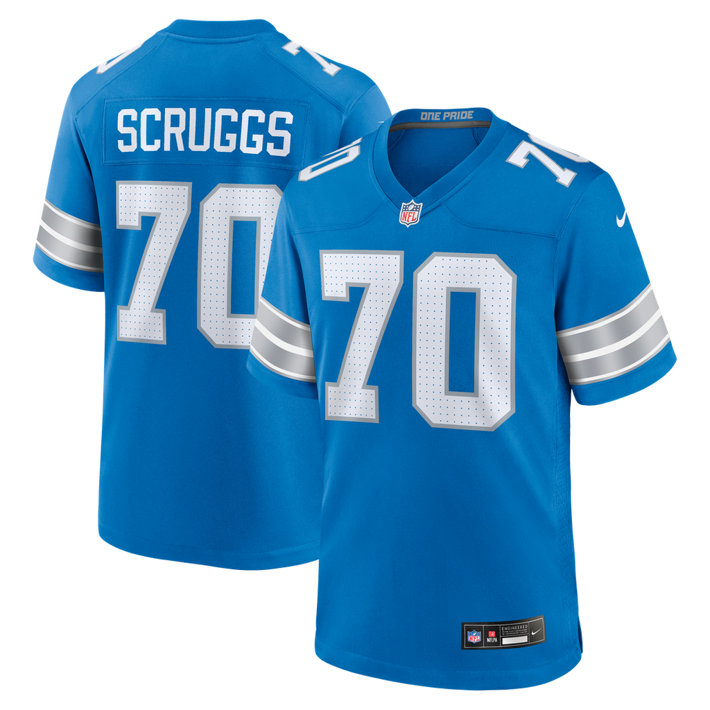 Juice Scruggs Detroit Lions Game Jersey - Blue
