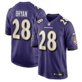 Taven Bryan Baltimore Ravens Game Jersey - Purple
