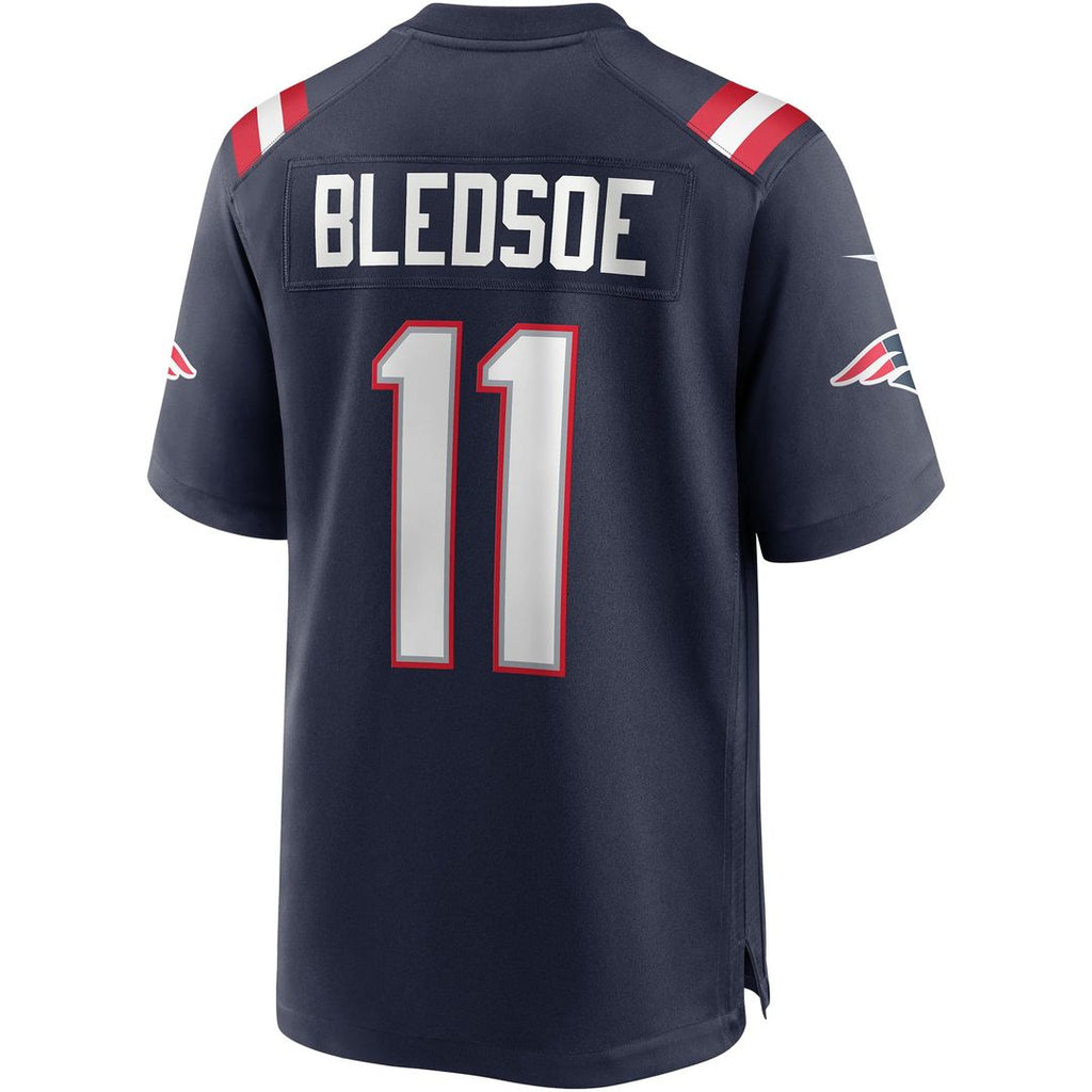 Drew Bledsoe New England Patriots Game Jersey - Navy