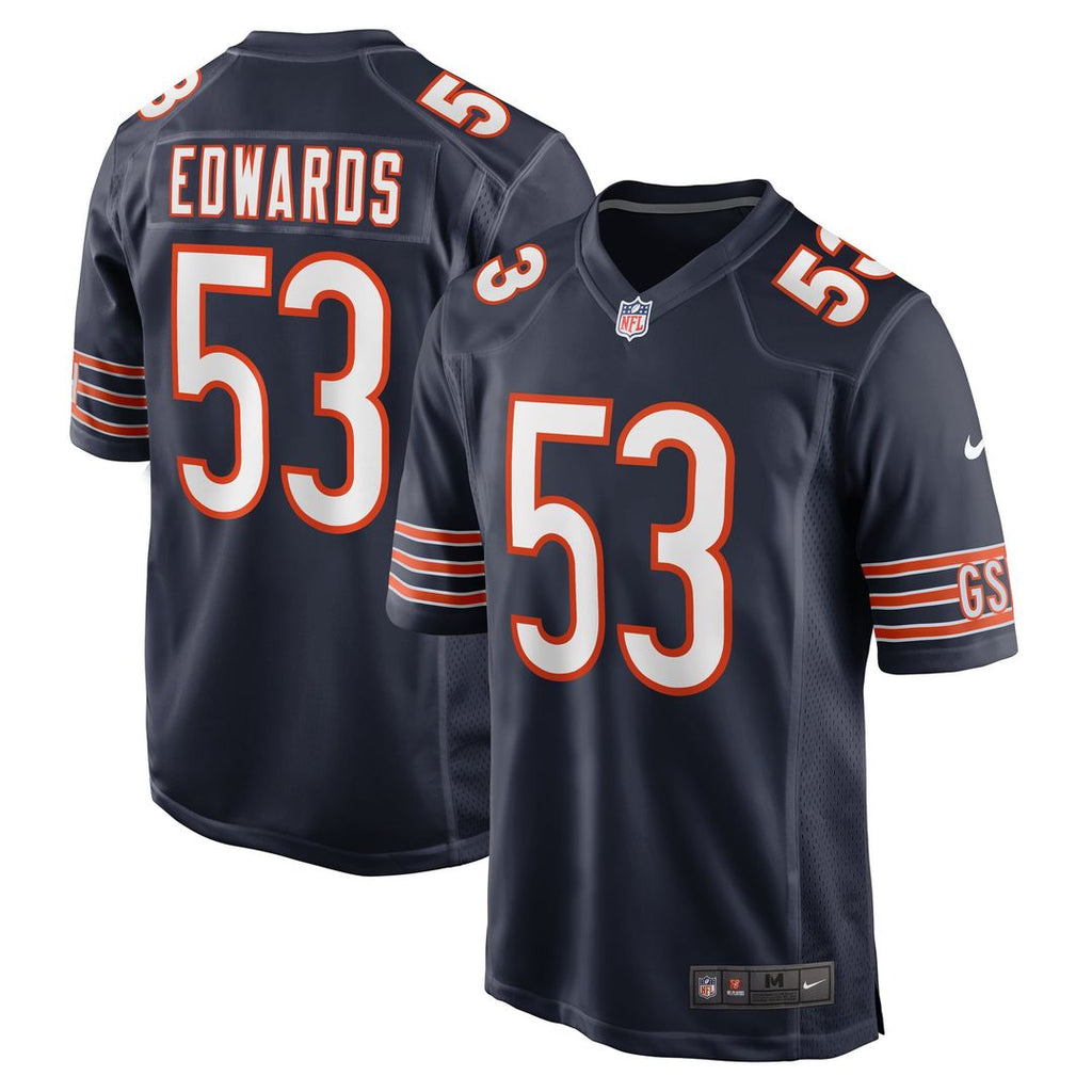 TJ Edwards Chicago Bears Game Jersey - Navy