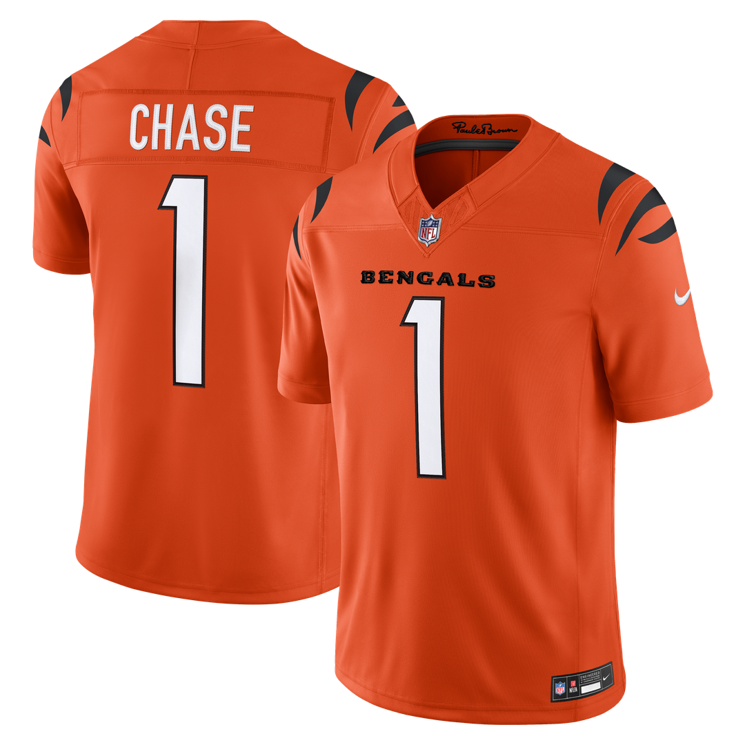 Ja'Marr Chase Cincinnati Bengals Alternate Vapor F.U.S.E. Stitched Limited Jersey - Orange