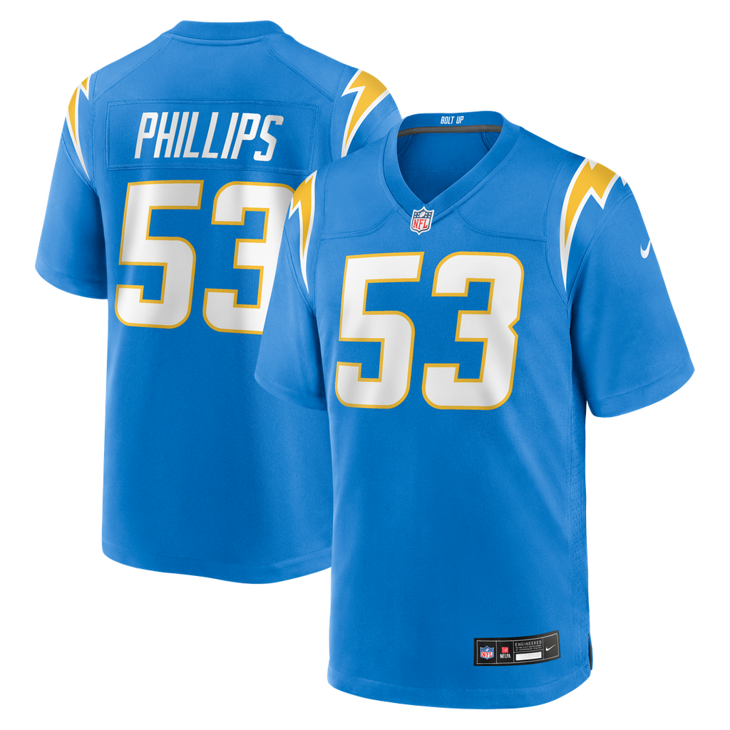 Del'Shawn Phillips Los Angeles Chargers Game Jersey - Powder Blue