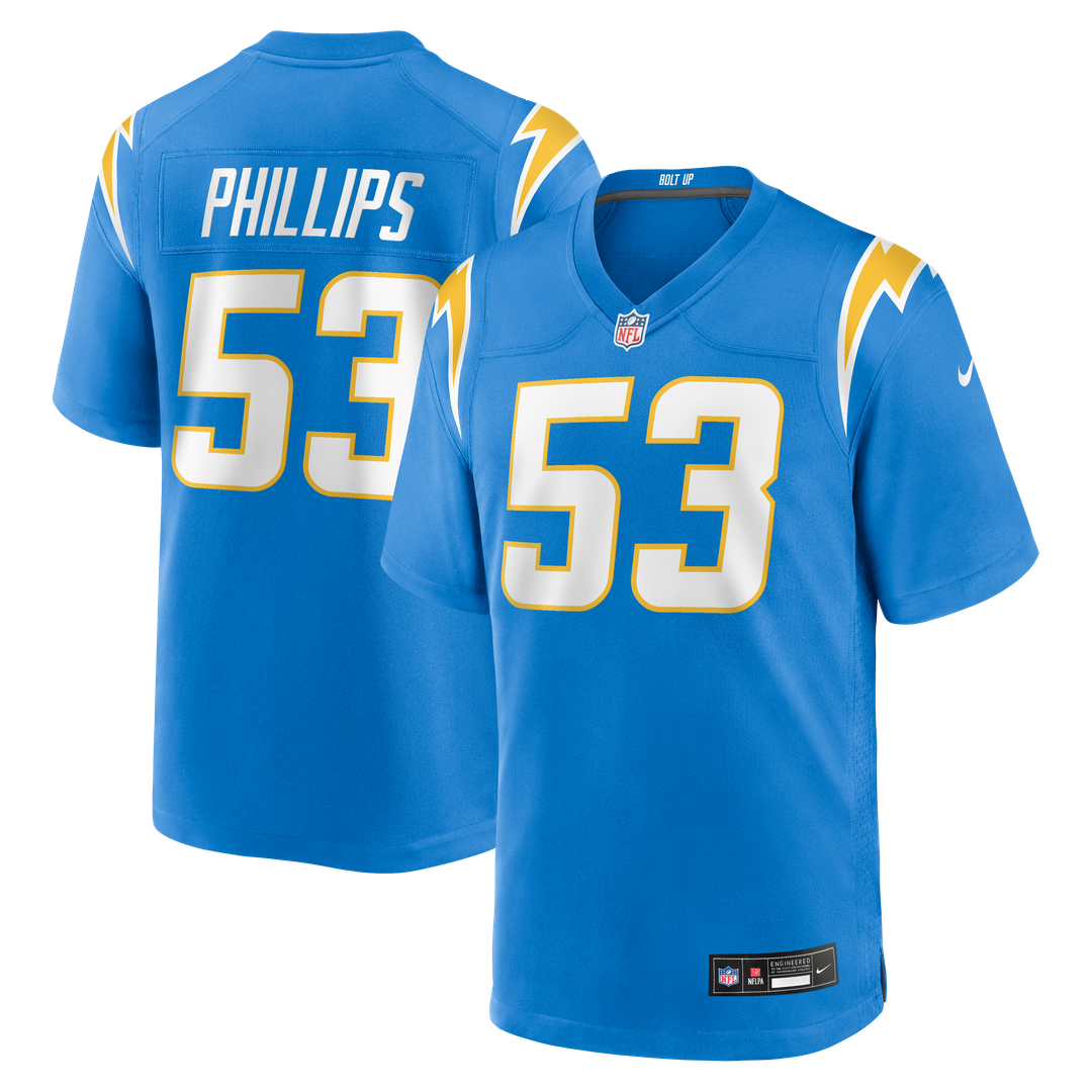 Del'Shawn Phillips Los Angeles Chargers Game Jersey - Powder Blue